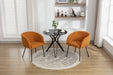 040-Boucle Fabric Dining Chair With Black Metal Legs Set Of 2,Ginger - DTYStore