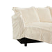 Slipcovered Sectional 2 Seater Sofa Couch with Convertible Ottoman, Wide and Deep Seat L Shaped Sofa with Detachable Cover and Soft Multiple Big Pillows,Cream Corduroy Fabric