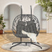Double Egg Chair with Stand Hanging Indoor Outdoor Wicker Rattan Patio Basket Egg Swing Chair Hammock Egg Chairs with UV Resistant Cushions 600 lbs for Bedroom Balcony Patio - DTYStore
