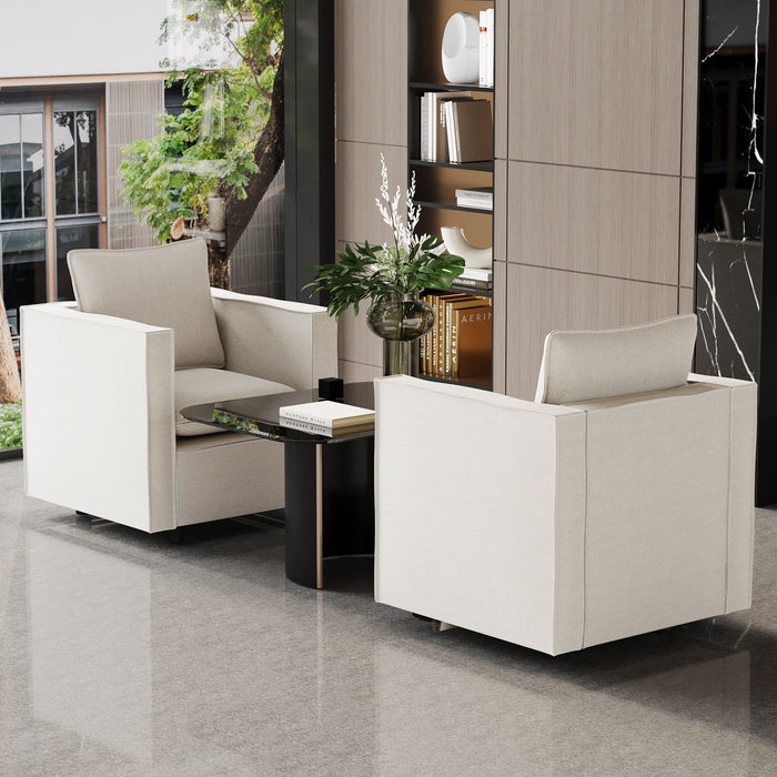 Decorative chairs, comfortable single sofa chairs in beige, soft and breathable seat cushions, soft cushioned armchairs, modern and comfortable sofa chairs in bedrooms/corners/reading rooms