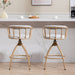 26'' Swivel Counter Height Bar Stool, Set of 2- Fabric Seat with water Transfer Printed Metal Frame, Modern Industrial Design Bar Chairs for Kitchen Island, Dining Room, Home Bar, Counter Seat (BEIGE) - DTYStore
