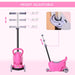 3-in-1 Ride On Push Car, Kids Scooter, Sliding Walker, Push Rider, with Adjustable Handlebar, 3 Balanced Wheels, Removable Storage Seat, for Boys and Girls Aged 2-6 Years Olds, Pink - DTYStore