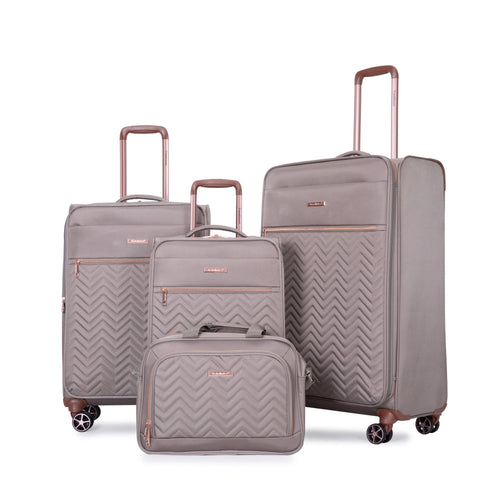Softshell Terylene Luggage Set with Spinner Wheels - 4-Piece (16/20/24/28) Khaki - Image 1