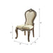 Beige and Antique Oak Side Chair with Nailhead Trim (Set of 2) - DTYStore