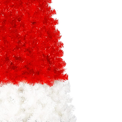 6FT Artificial Christmas Tree with LED Light, Santa's Hat Shape Artificial Whimsical Xmas Tree with 1050 Tip, Curved Xmax Tree - Image 11