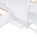 L-shaped Space-Saving Twin Loft and Twin Platform Bed with 7 Drawers and Full Guardrails(WHITE) - DTYStore