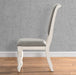 Belleza Antique White Solid Wood Upholstered Dining Chairs, Set of 2 - DTYStore