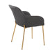 Daniella Contemporary Dining Chair in Gold Metal and Charcoal Fabric by LumiSource - Set of 2 - DTYStore
