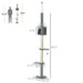 85.5" Cat Tree Height Adjustable Floor-to-Ceiling 4-Tier Kitty Climbing Activity Center Condo Cat Toy with Scratching Post Hanging Balls Play Rest Post Pet Furniture Grey - DTYStore