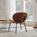 Mid-Century Modern Shell Chair Single Side Chair Tripod,Orange fabric Lounge Chair in Walnut Finish Comfortable Backrest,Orange color,SW1871OG - DTYStore