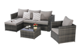 3 Pieces Patio Furniture Set,Outdoor Woven Sectional L- Shaped Patio Furniture ,Wicker Conversation Set with single sofa, and Detachable Lounger &Coffee Table for Backyard Poolside - DTYStore