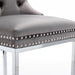26' Counter Height Bar Stools Set of 2, Modern Velvet Barstools with Button Back&Rivet Trim Upholstered Kitchen Island Chairs with Sturdy Chromed Metal Base Legs Farmhouse Bar Stools, (Gray,2 Pack) - DTYStore
