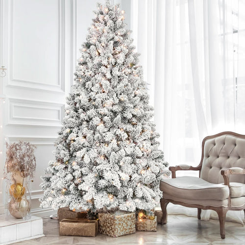 4.5FT Flocked Christmas Tree with 250 UL Lights and 24 Natural Pine Cones – Snowy PVC Tips, 498 Tips, Hinged Structure, Stable Metal Stand, Easy Setup - Image 9