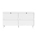 59" Rattan Dresser with Drawers, 6 Drawer Dresser for Bedroom, Clothes Storage Cabinet for Bedroom, Metal Handle&Wood Legs for Hallway, Living Room, Bedroom,White - DTYStore