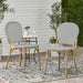 Outdoor PE Rattan and Aluminum Armless French Bistro Chairs, Set of 2, Gray and Bamboo Finish - DTYStore