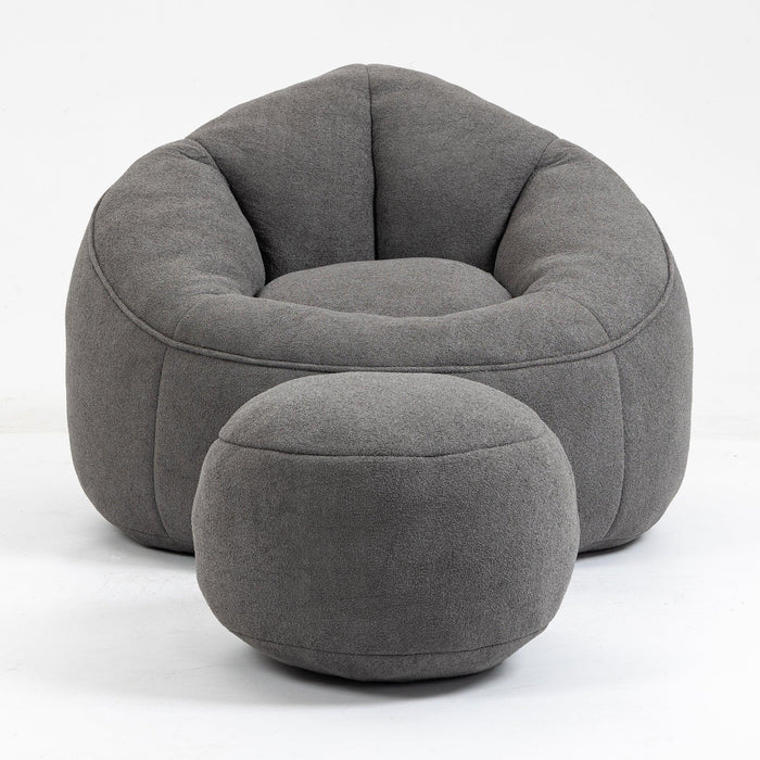 Bedding Bean Bag Sofa Chair High Pressure Foam Bean Bag Chair Adult Material with Padded Foam Padding Compressed Bean Bag With Footrest - DTYStore
