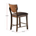 Set of 2pc Counter Height Chairs Dining Room Walnut Finish Solid wood Dark Chocolate Fabric Upholstered Modern Chair - DTYStore