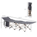 Outsunny Folding Camping Cot for Adults with Carry Bag, Side Pocket, Outdoor Portable Sleeping Bed for Travel, Camp, Vacation, 330 lbs. Capacity, Gray - DTYStore