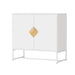 Solid Wood Square Shape Handle 2 Doors Sideboard - DTYStore