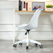 Modern Home Office Desk Chairs, Adjustable 360 Â°Swivel Chair Engineering Plastic Armless Swivel Computer Chair With Wheels for Living Room, Bed Room Office Hotel Dining Room and White. - DTYStore