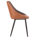 Marche Contemporary Two-Tone Chair in Brown Faux Leather and Grey Fabric by LumiSource - Set of 2 - DTYStore