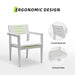 7PC Patio Aluminum Furniture, Modern Dining Set including 4 Dining Chairs & 2 Swivel Rockers Sunbrella Fabric Cushioned and Two-tone Table Top Rectangle Table with Umbrella Hole, Matte White+Grayish - DTYStore