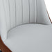 A modern dining chair with a light gray brown dual tone PU leather backrest and black metal legs, suitable for kitchens, bedrooms, and offices. Set of 4 pieces (light gray+brown+PU)C-007 W1151118958 - DTYStore