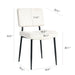 Modern Beige simple dining chair Fabric Upholstered Chairs home bedroom stool back dressing chair black metal legs(set of 4) - DTYStore