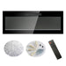 60 inch recessed ultra thin tempered glass front wall mounted electric fireplace with remote and multi color flame & emberbed, LED light heater - DTYStore