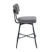 26''Retro Swivel Counter Stools Set of 2,Grey Counter Stools with iron Frame,PU Sponge cushion,Footrest,suitable for Kitchen/Bedroom/Dining Room. - DTYStore