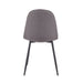 Pebble Contemporary Chair in Black Steel and Charcoal Fabric by LumiSource - Set of 2 - DTYStore