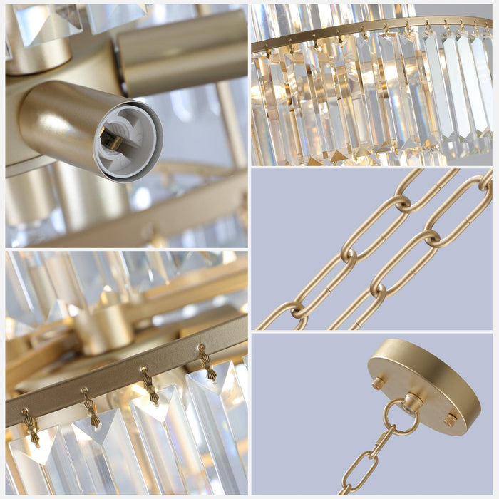 Crystal Chandelier Modern Chandeliers Lights Fixture Hanging Pendant Light Fixture for Dining Room Bedroom Living Room Dia 19.7 Inch - DTYStore