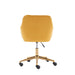 Modern Velvet Fabric Material Adjustable Height 360 Revolving Home Office Chair With Gold Metal Legs And Universal Wheels For Indoor,Yellow - DTYStore