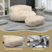 Bean Bag Chair, Floor Sofa with Handle,Accent Sofa Chair with Ottoman for Gaming Reading Relaxing (Beige) - DTYStore