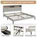 Queen Size Bed Frame with 2-Tier Storage Adjustable Headboard & Charging Station, Solid and Stable, No Box Spring Needed, Noise Free, Easy to Assemble, Gray - DTYStore