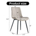Light gray artificial leather backrest cushion dining chair, black metal legs, curved widened cushion design for more comfort, suitable for restaurants, kitchens, bedrooms, offices.(6 chairs) 0502 - DTYStore