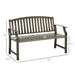 Outsunny 46' Outdoor Garden Bench, Metal Bench, Wood Look Slatted Frame Furniture for Patio, Park, Porch, Lawn, Yard, Deck, Black - DTYStore