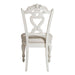 Victorian Style Antique White Desk Chair 1pc Upholstered Cushioned Seat Traditional Craving Wooden Funiture - DTYStore