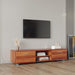 Walnut TV Stand for 70 Inch TV Stands, Media Console Entertainment Center Television Table, 2 Storage Cabinet with Open Shelves for Living Room Bedroom - DTYStore