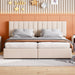King Size Upholstered Platform Bed with a Hydraulic Storage System, Beige - DTYStore