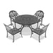 (Cushions In Random Colors)5-Piece Set Of Cast Aluminum Patio Furniture With Cushions - DTYStore