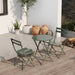 3 Piece Patio Bistro Set of Foldable Round Table and Chairs, Dark Green - DTYStore