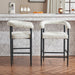Modern Upholstered Bar Stools Set of 2, Boucle Fabric Counter Height Chairs with Metal Frame & Armrests, Kitchen Island Bar Chairs for Home, Dining Room, Cafe,White - DTYStore