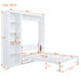 Queen Size Murphy Bed Wall Bed with Shelves,White - DTYStore