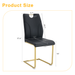 Black PU Dining Chair Set.Uniquely designed black dining chairs. PU material, paired with gold metal chair legs. Suitable for offices, restaurants, kitchens, conference rooms, etc.(Set of 4) - DTYStore