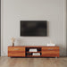 Walnut TV Stand for 70 Inch TV Stands, Media Console Entertainment Center Television Table, 2 Storage Cabinet with Open Shelves for Living Room Bedroom - DTYStore