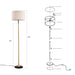 Floor Lamp for Living Room with Beige Lampshade, Standing Lamp Tall Industrial Floor Lamp Reading for Bedroom, Office (No Included Bulb) -Matte Black+Matte Gold - DTYStore