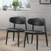 Korbin Black Vegan Leather Dining Chair (Set Of 2) - DTYStore