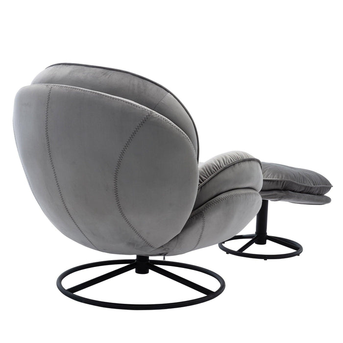 Accent chair TV Chair Living room Chair Grey with ottoman - DTYStore