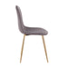 Pebble Contemporary Chair in Gold Steel and Charcoal Fabric by LumiSource - Set of 2 - DTYStore